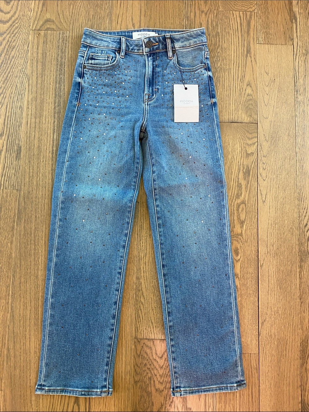 Hidden Embellished Tracey Cropped High Rise